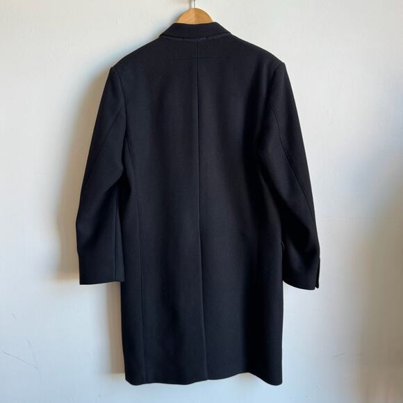 GIVENCHY Black Virgin Wool & Cashmere Men's Single Breasted Long Dress Coat - Picture 2 of 8